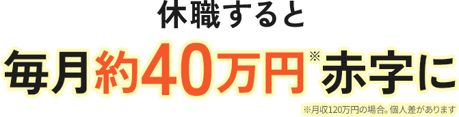 休職すると毎月約40万円赤字に