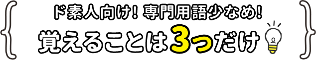 ド素人向け！専門用語少なめ！覚えることは3つだけ