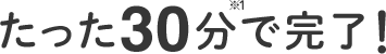 たった30分で完了！