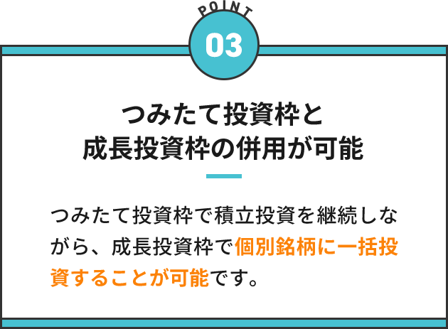 つみたて投資枠と成長投資枠の併用が可能