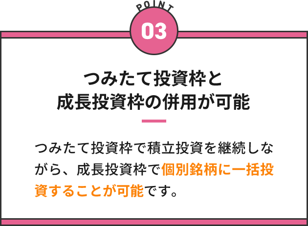 つみたて投資枠と成長投資枠の併用が可能