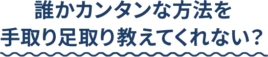 誰かカンタンな方法を手取り足取り教えてくれない？
