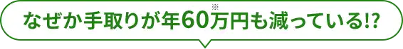 なぜか手取りが年60※万円も減っている！？